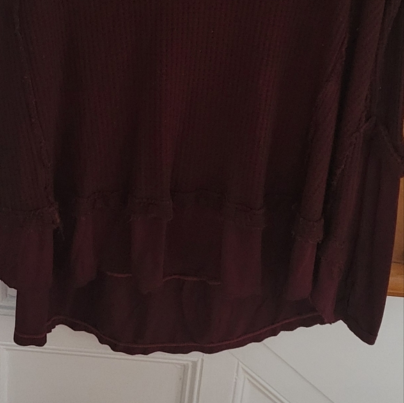 WE THE FREE FREE PEOPLE Laguna Thermal Wine Shirt Size Medium - Picture 6 of 8